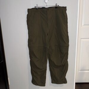 LL Bean Pants  Men XL Nylon Hiking Cargo Green Shorts Combo Zip Off Vintage